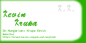 kevin krupa business card